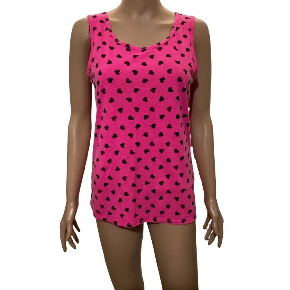 Hot Pink Vintage Heart Tank Top